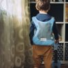 Guitar backpack for kids in blue leather