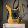 Yellow Leather Bass Guitar Rock Kids Backpack - bysolbags.com