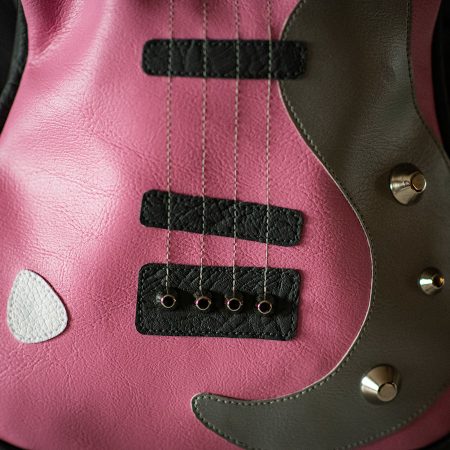 Italian Yellow Leather Pink Guitar Backpack for Edgy Girls - bysolbags.com