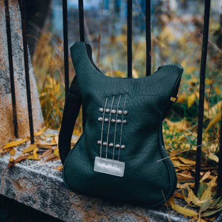 green guitar purse