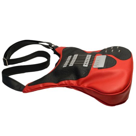Bysolbags Special Red Guitar-Shaped Bag - Handcrafted with Eco-Leather and Real Guitar Strings