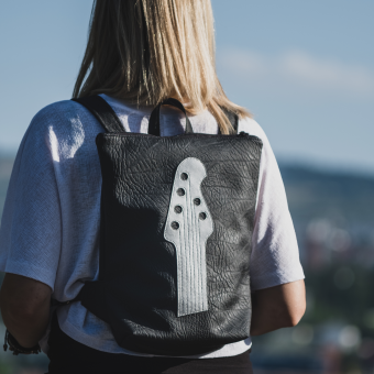 Guitar Fret Pattern Backpack in Faux Leather